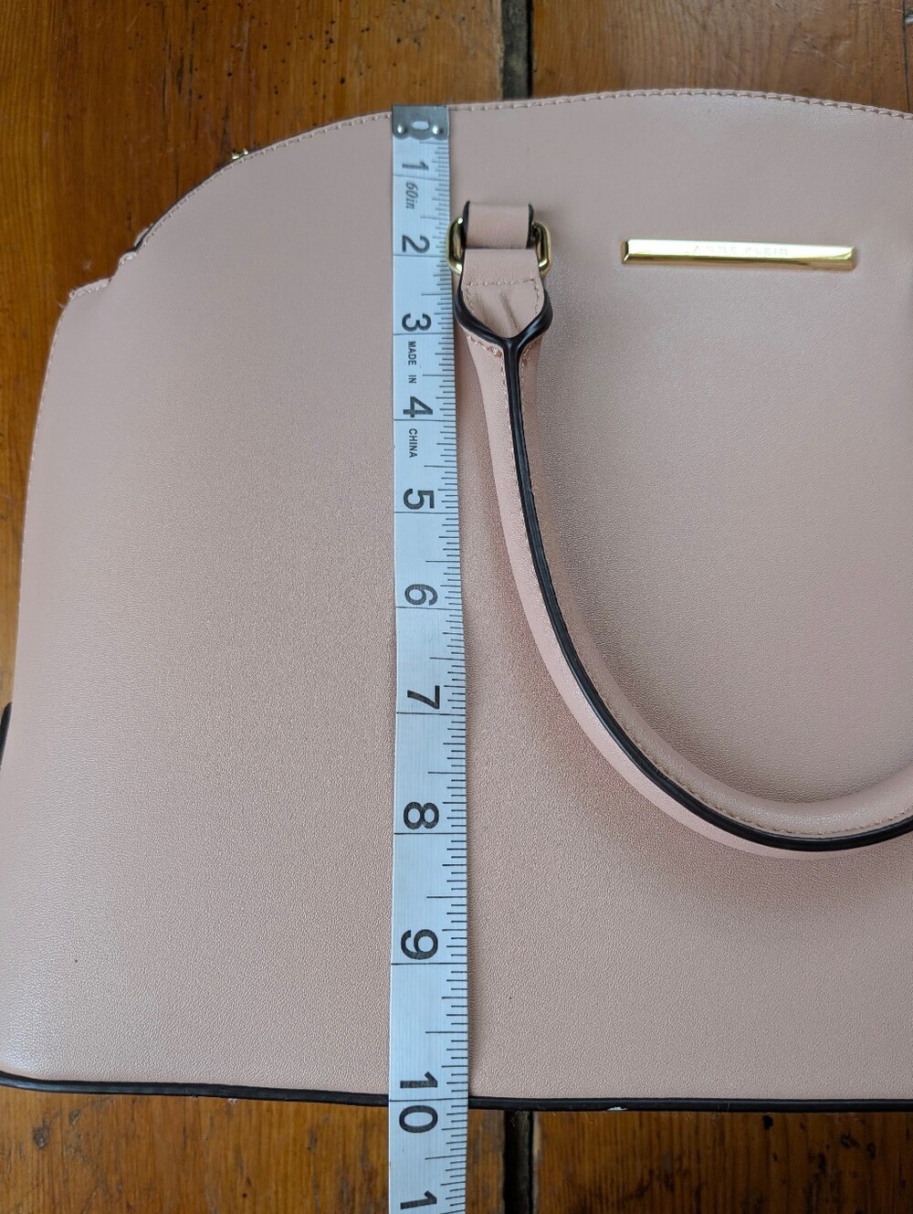 Anne Klein Dome Satchel Handbag Purse Top Handle Bag Pink Footed Stud W/ Pompom - Picture 16 of 16